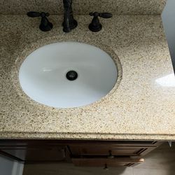 Granite Counter Top With Sink And Faucet 