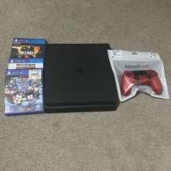 PS4 Slim With Controller, HDMI, Power & Charging Cords 
