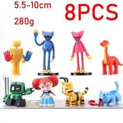 A set of 8  pieces mini action figures of Poppy Playtime game Kid Toy Gift