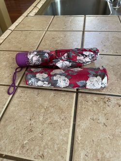 Compact Folding Umbrella Floral Print