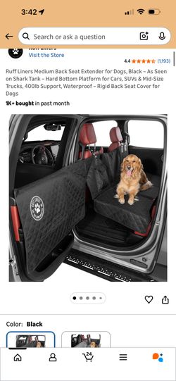 uff Liners Medium Back Seat Extender for Dogs, Black