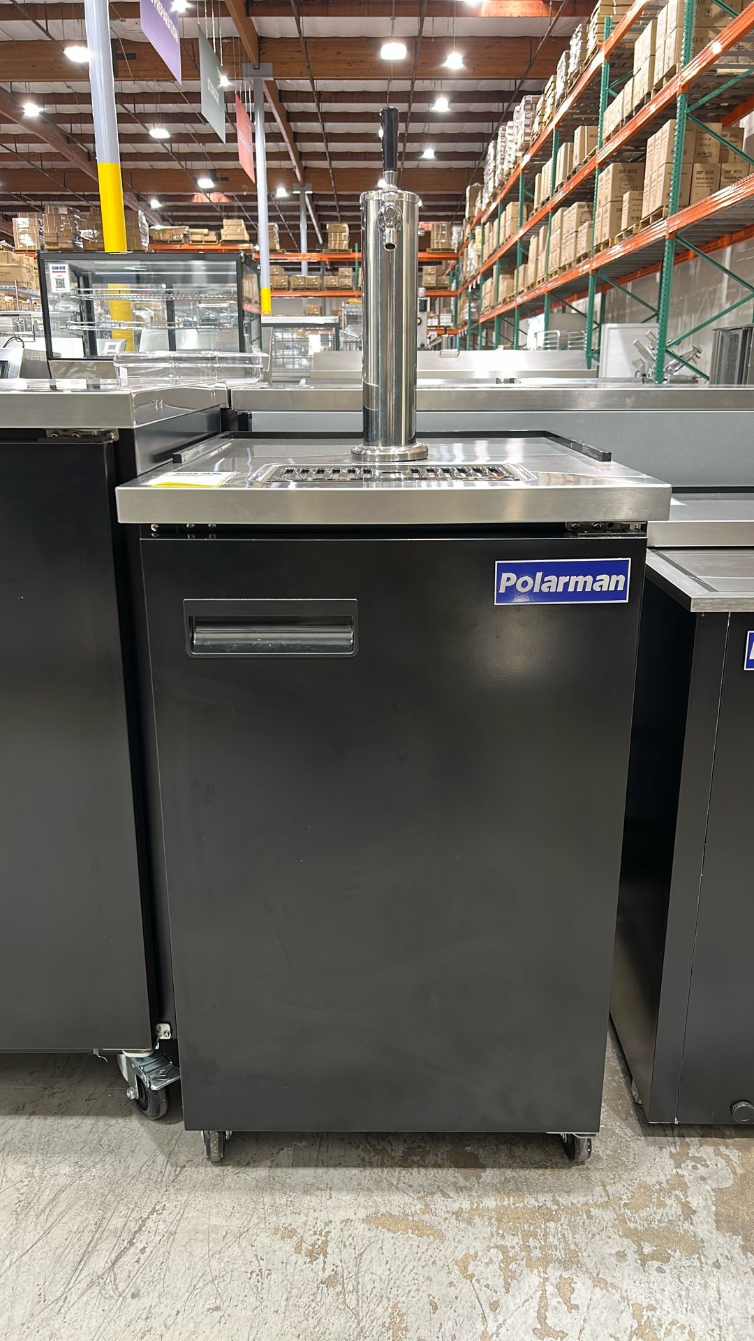 Polarman PLM-BCBD1 24 1/8" Single Tap Direct Draw Kegerator Beer Dispenser with 2 Solid Doors, 8.1 cu. ft.