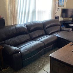 Black Leather Electric Couch