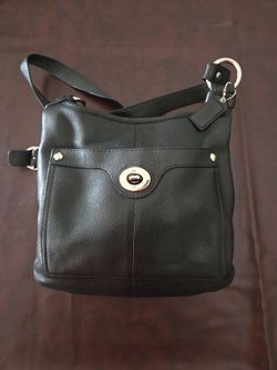COACH Penelope Black Pebbled Leather crossbody