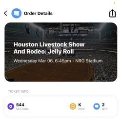 Jelly Roll Tickets 2 Quantity $120