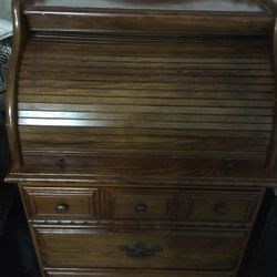 ROLL TOP DESK  45” H X 19” D X 26 1/2” W  * CHECK ALL PICTURES AND MY OFFERS PLEASE *