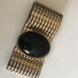 Vintage Wide Gold Tone Expansion Stretch Bracelet
