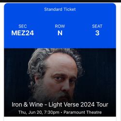 Iron & Wine Pair Of Tickets