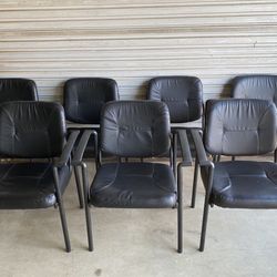 Lot Of 7 Stationary Chairs for Home & Office Use, Black