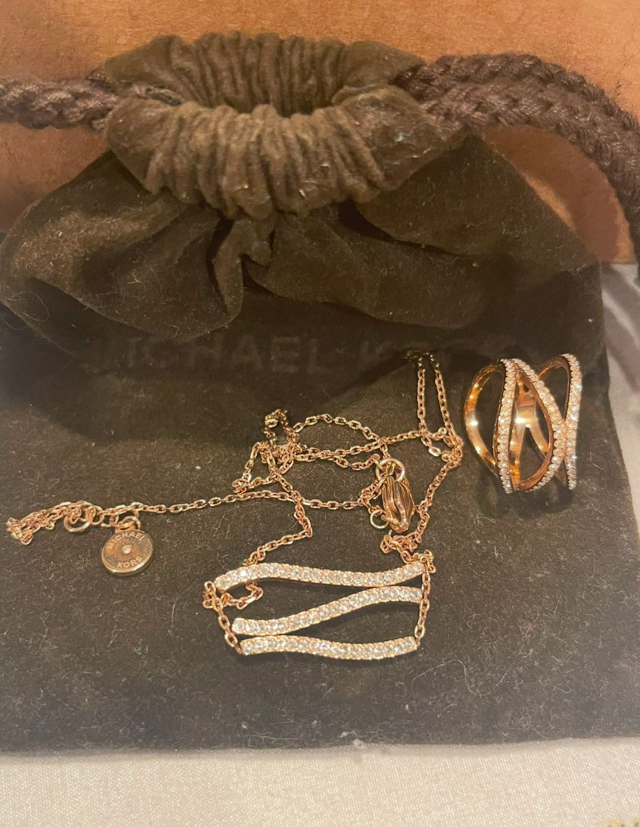 Micheal Kors Necklace And Ring Set