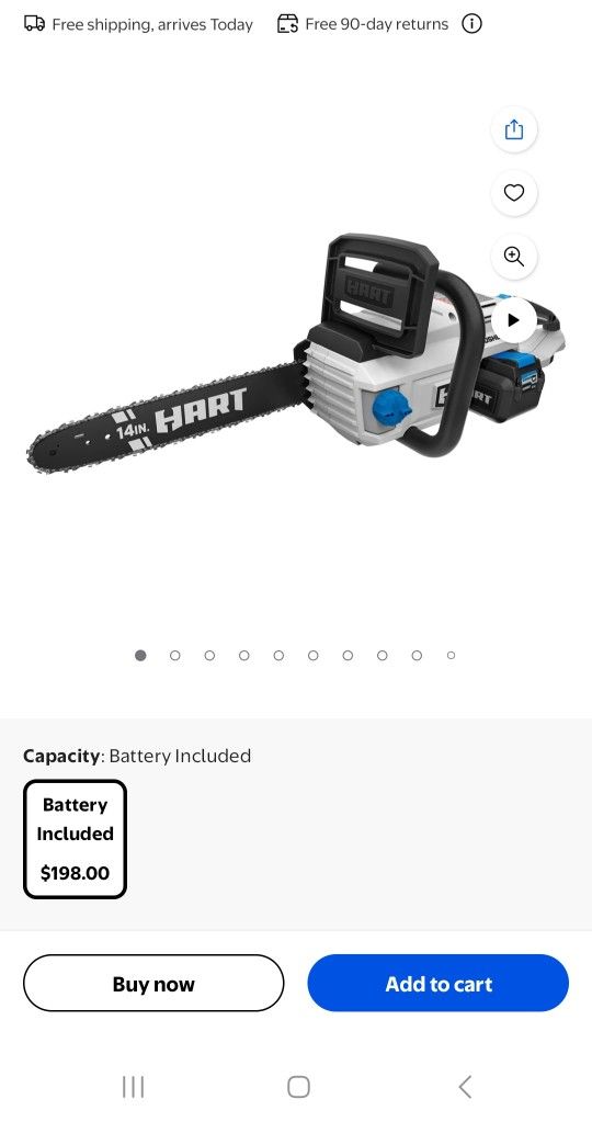 HART 40V Cordless Brushless 14 inch Chainsaw Kit with one 4.0Ah Lithium-Ion Battery