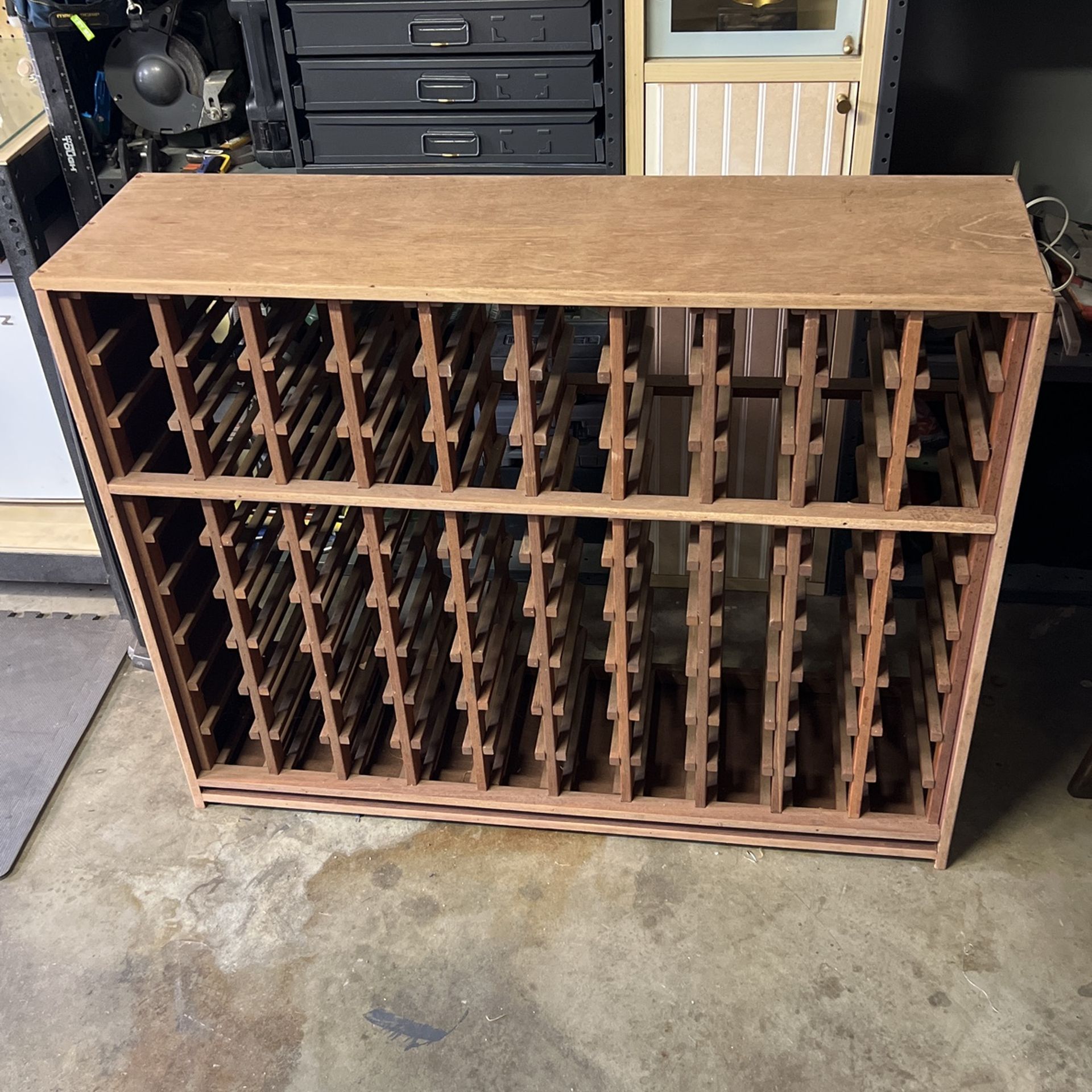 Just Built Raw Wood 90 Bottle Wine Rack