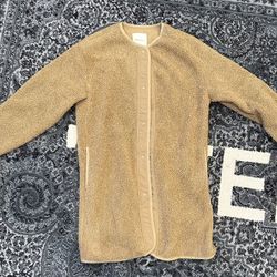 Aritzia Women's Wilfred Free Sherpa Long Liner Jacket Tan Size Small