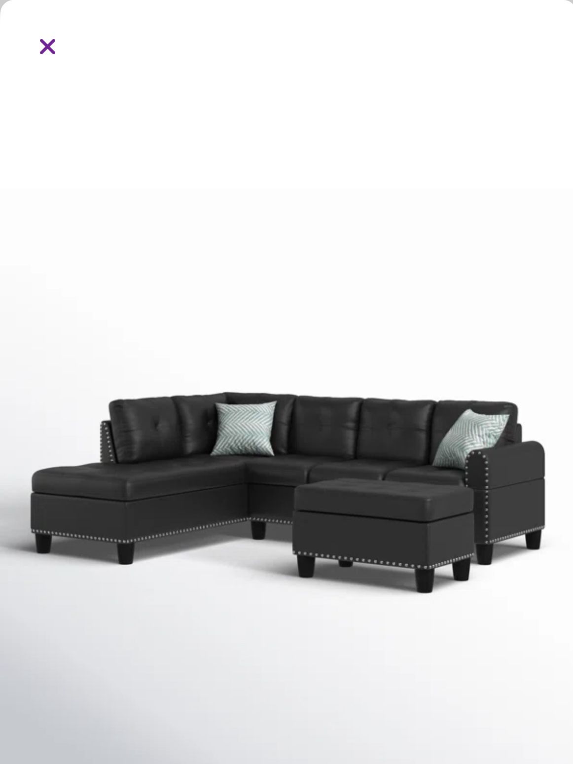 Wide Left Hand Facing Sofa With Ottoman