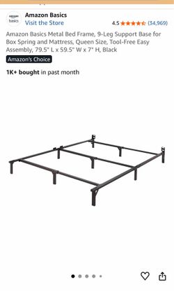 Amazon Basics Metal Bed Frame, Queen Size