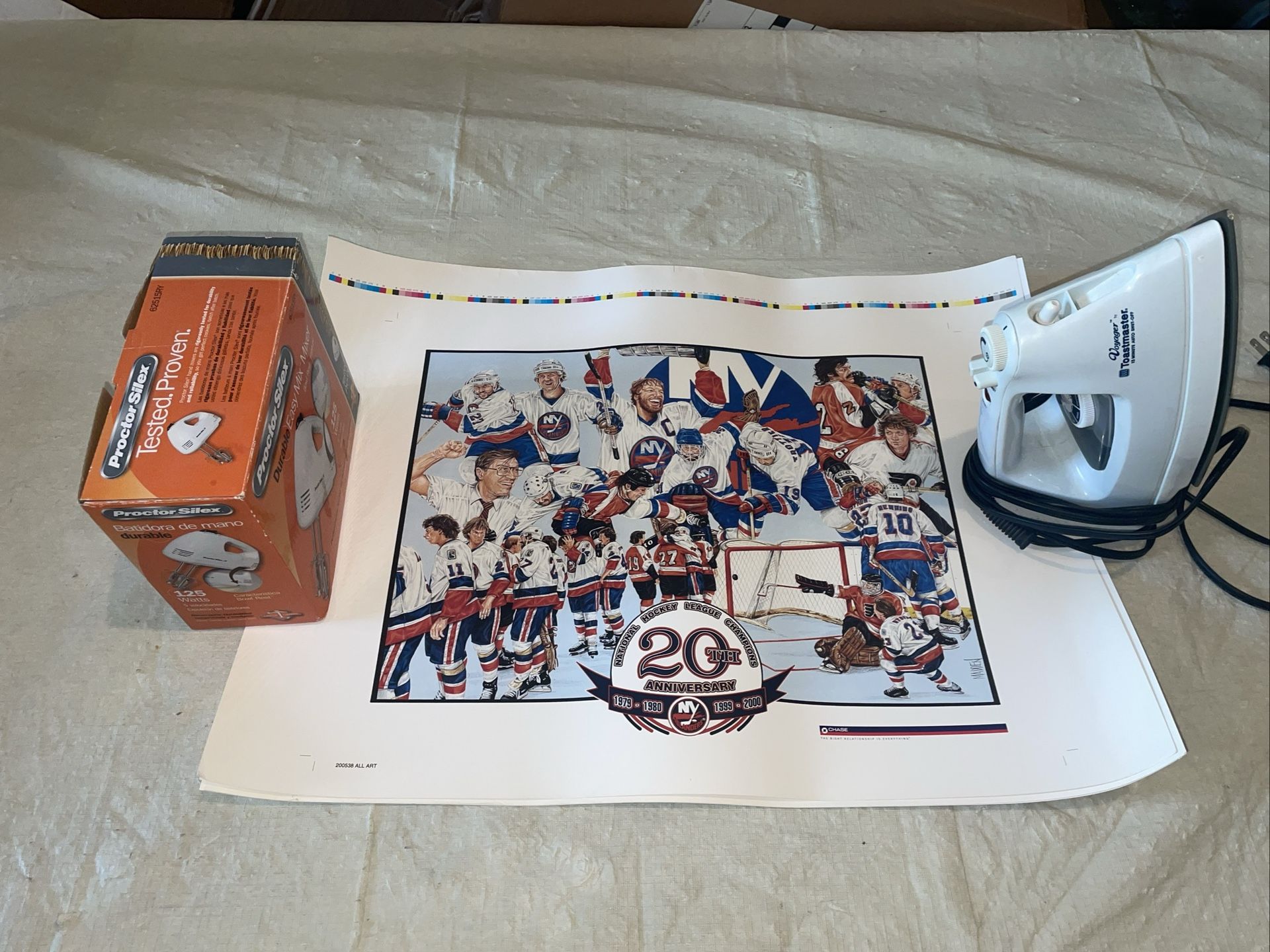 1 NHL Litho NEW YORK ISLANDERS 20th ANNIVERSARY All Art Chase Bank Poster Thick