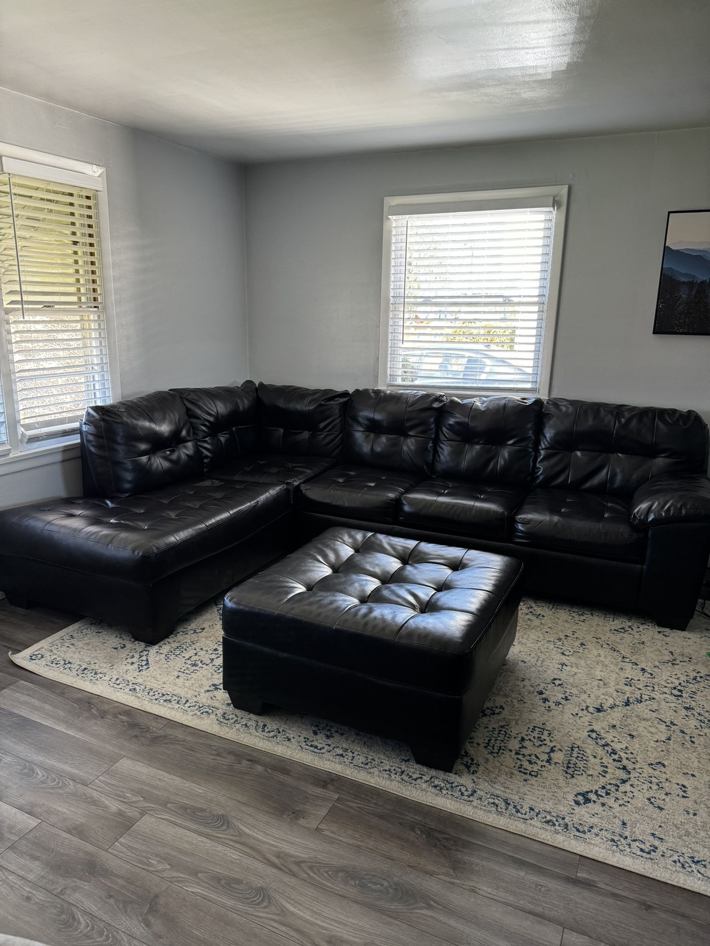 Leather sectional 