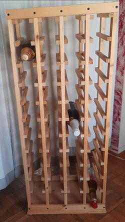 Wooden 40-Bottle Floor Wine Rack