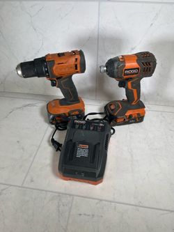 Ridgid R96021 18V Cordless Drill/Driver and Impact Driver Combo Kit (A1G010669)