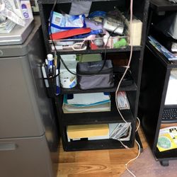 Black Computer Desk With Table Side Rollers