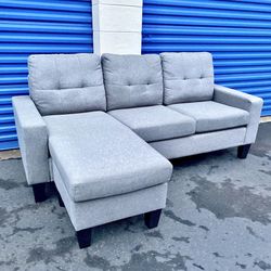 Light Gray Modern Reversible Sectional Sofa