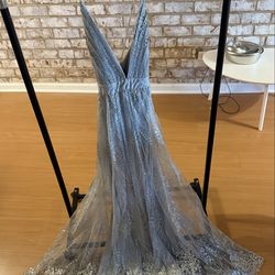 Windsor sparkly silver / blue formal gown