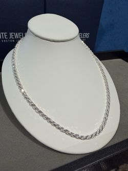 4MM 20 inch rope chain (24.33g) .925 Sterling Silver solid