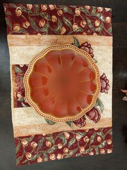 Vintage Roscher & Co. Hobnail Red Oval Ceramic Serving Plate