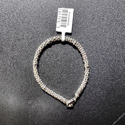 Lagos  New Signature Caviar 925 Sterling Silver 5mm Rope Station Bracelet 7 In