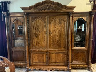 Entertainment Center- Solid Oak- Like New