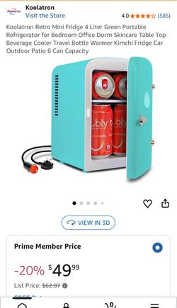 Koolatron Retro Mini Fridge 4 Liter Green