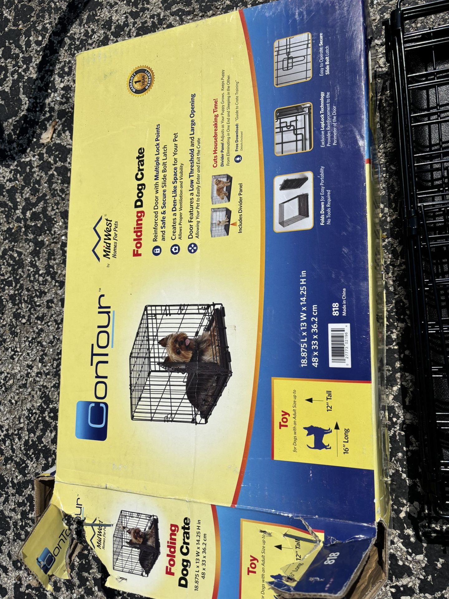 Small dog crate. Pet crate. New. Toy crate. 16x12 folding dog crate