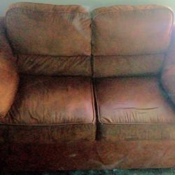 Brown Upholstery Love Seat