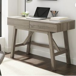 Two Drawer Desk Gray New 