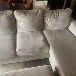Plush Grey Sectional Couch