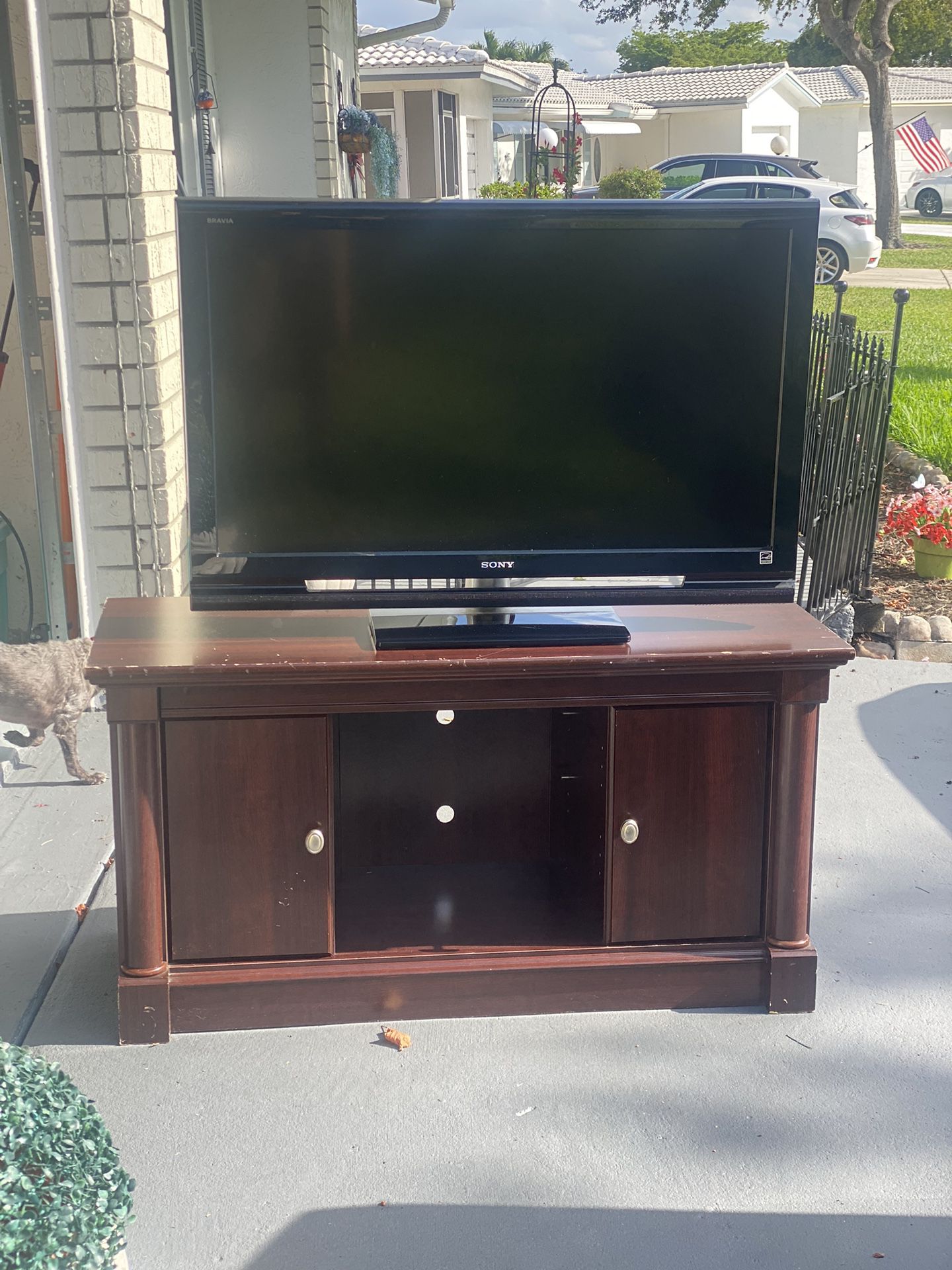 TV stand.  wood