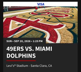 49ers Vs Miami 09/20/2026 With All You Can Eat & Drink