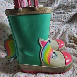Rain Boots Size 7-8  Lined.