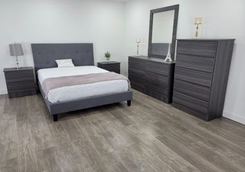 6-Piece Bedroom Set – Available in Black, White, and Gray