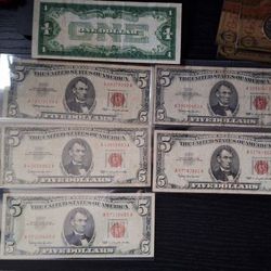 $5 Red Seal (5 Bills Total)
