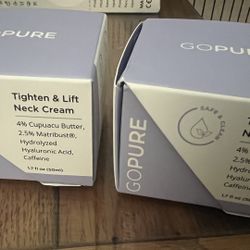 GoPure Tighten & Lift Neck Cream, 2 Unopened Jars, 1.7oz