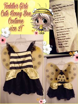 Toddler size 2T Cute Honey Bee Costume