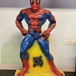 Vintage Spiderman Chalkware Coin Bank 80s 90s