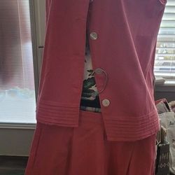 TGI Coral Silk Shorts And Top Set