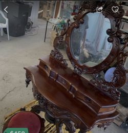 Baroque Rococco Mahogany Vanity
