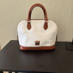 Dooney & Bourke White Pebble Grain Zip Zip Satchel