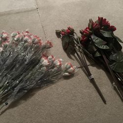 alot of flowers 2 dollars each piece red 12 pieces pink 24 pieces all 50 dollars 