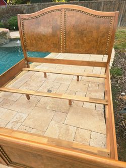 Vintage Solid Wood King Size Bed Frame (Requires Box Spring) — Disassembled