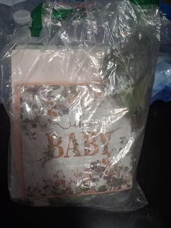 New baby shower plates spoons forks balloons  napkins