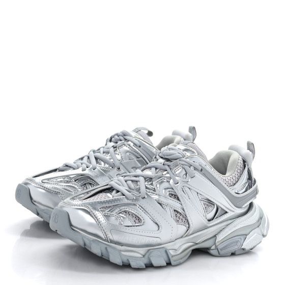 Balenciaga Track Trainer Low Top Chunky Sneakers Silver US 8-9